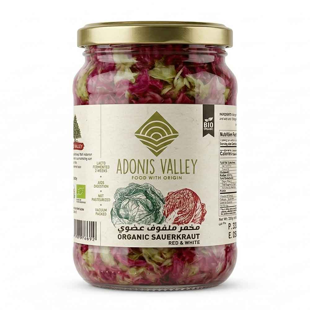 Adonis Valley Organic Sauerkraut Red And White 330g