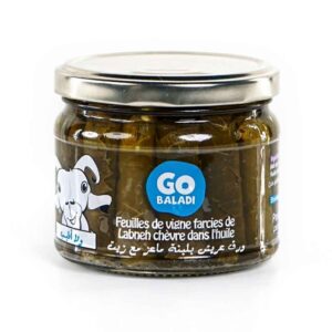 Go Baladi Grape Leaves with Goat Labneh in Oil
