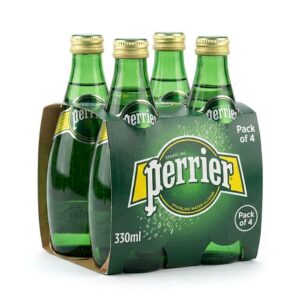 Perrier Sparkling Water Glass Bottle 330ML - Pack of 4