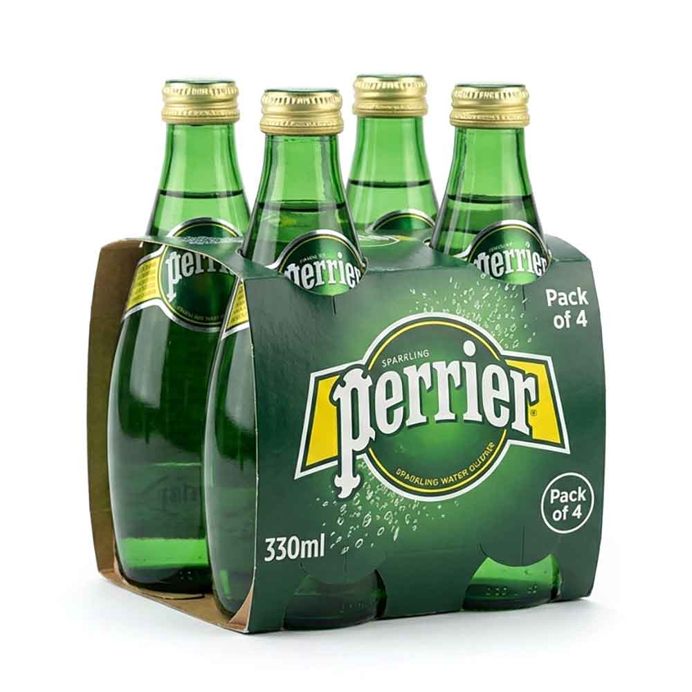 Perrier Sparkling Water Glass Bottle 330ML - Pack of 4