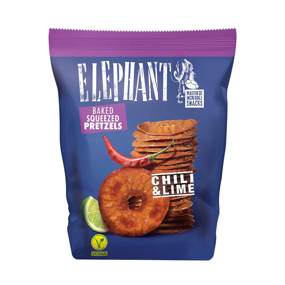 Elephant Flat Pretzels With Chili & Lime 70G